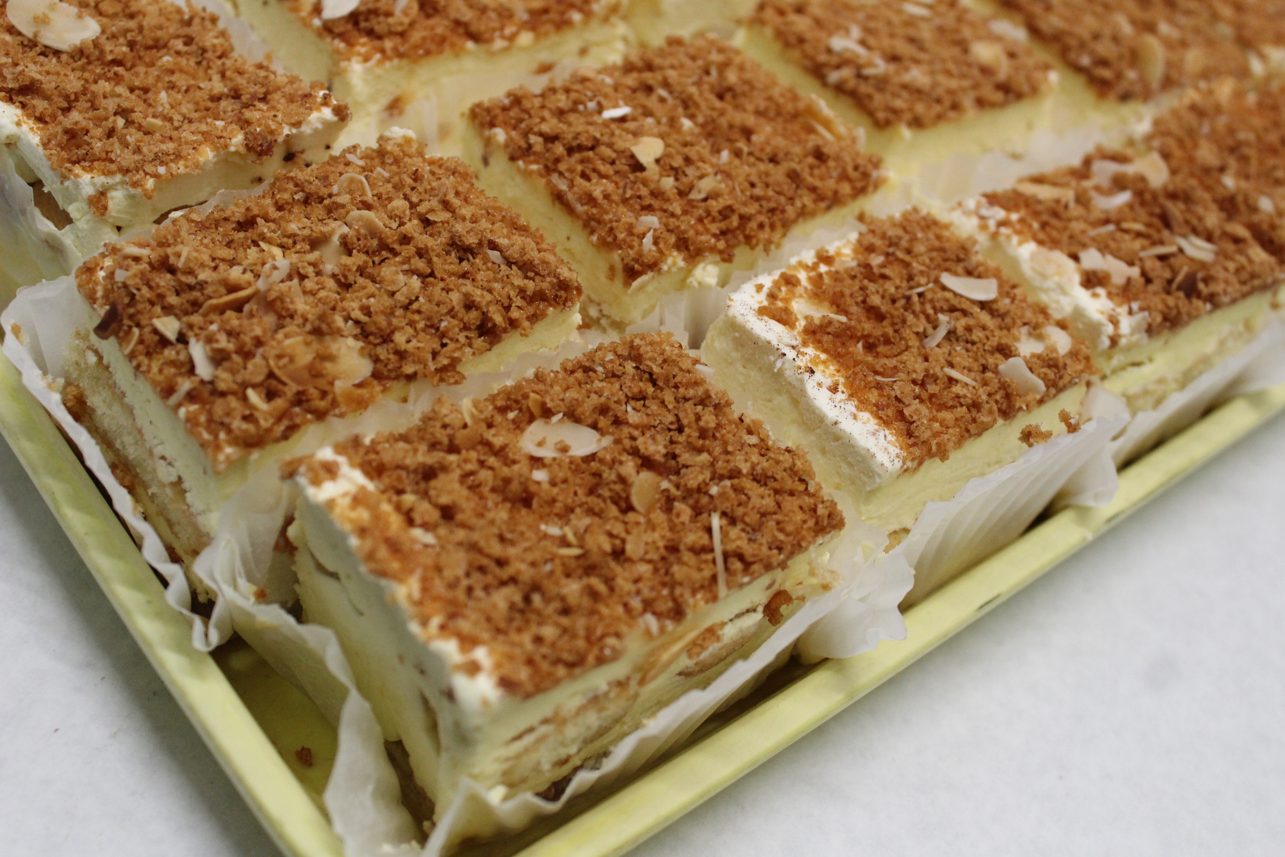 Toasted Almond Cake Slice Macri S Bakery